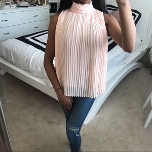 Blush pleated top